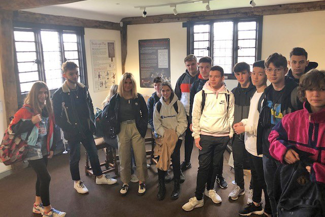 French students at Oliver Cromwell's House, Ely