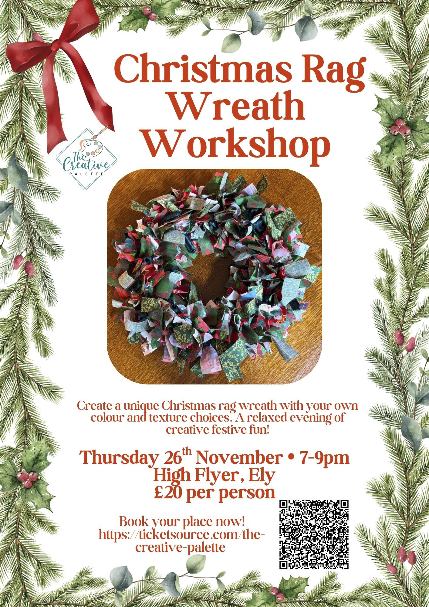 Christmas Rag Wreath Workshop at The High Flyer